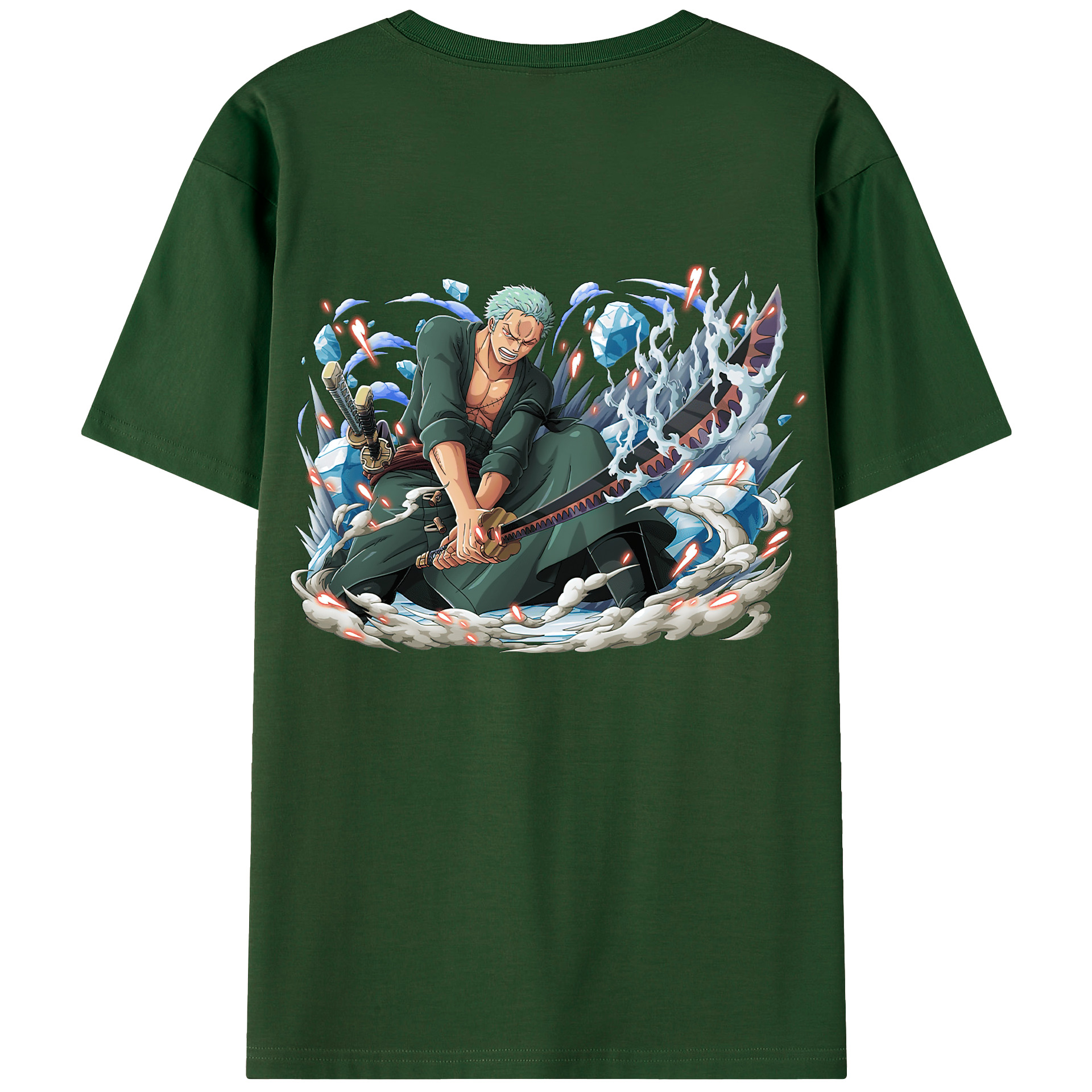ワンピース ロロノア・ゾロ ONE PIECE Roronoa Zoro 綿100％半袖Tシャツ（背面プリント）